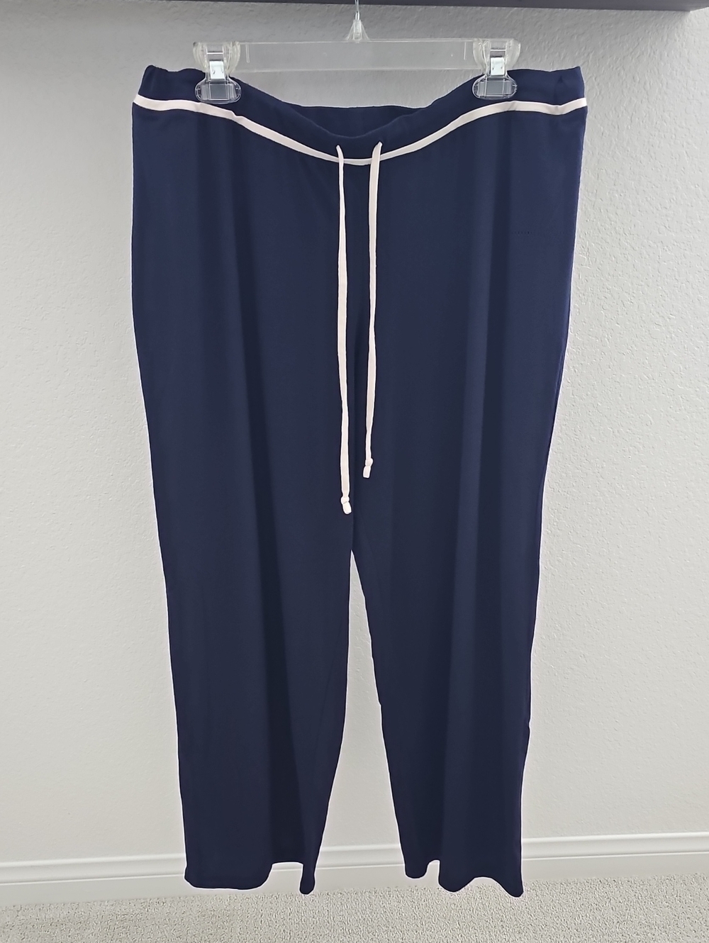 Gilligan & O'Malley Modal Knit Wide Leg Pajama Lounge Pants Navy Blue XXL